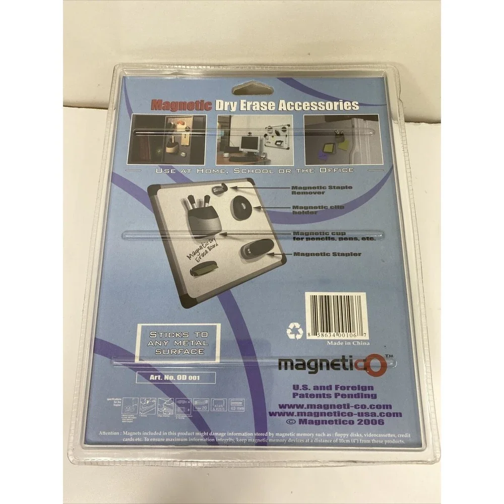 Magnetico Office Work School Locker 4 pc Magnetic Dry Erase Accessories Kit